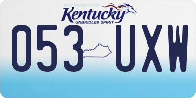 KY license plate 053UXW