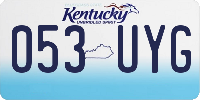 KY license plate 053UYG