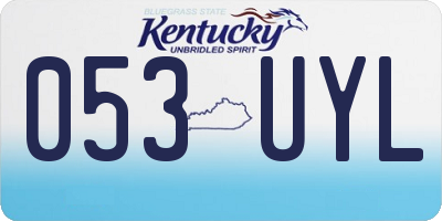 KY license plate 053UYL