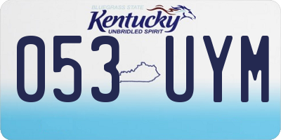 KY license plate 053UYM