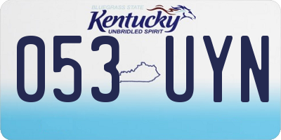 KY license plate 053UYN