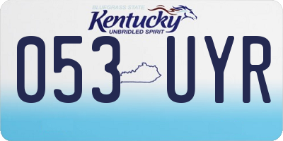 KY license plate 053UYR