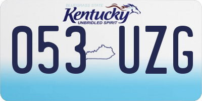 KY license plate 053UZG