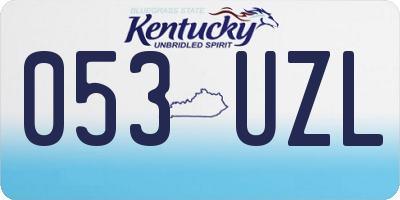 KY license plate 053UZL