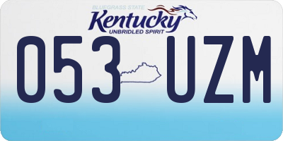 KY license plate 053UZM