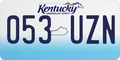 KY license plate 053UZN