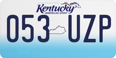 KY license plate 053UZP