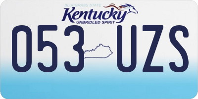 KY license plate 053UZS
