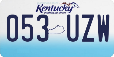 KY license plate 053UZW