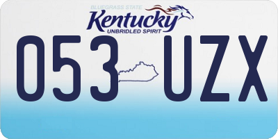 KY license plate 053UZX