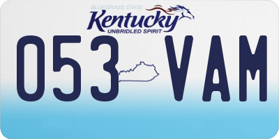 KY license plate 053VAM