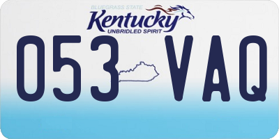 KY license plate 053VAQ