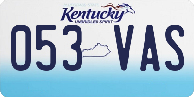 KY license plate 053VAS