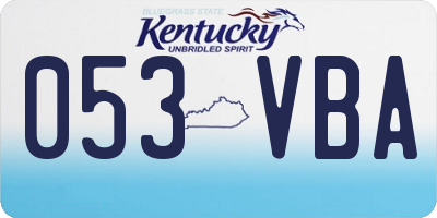 KY license plate 053VBA