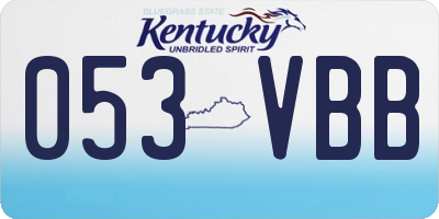 KY license plate 053VBB
