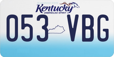 KY license plate 053VBG