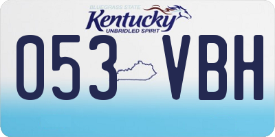 KY license plate 053VBH