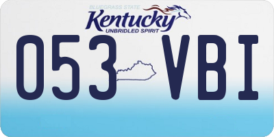KY license plate 053VBI