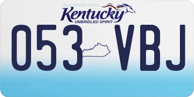 KY license plate 053VBJ