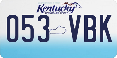 KY license plate 053VBK