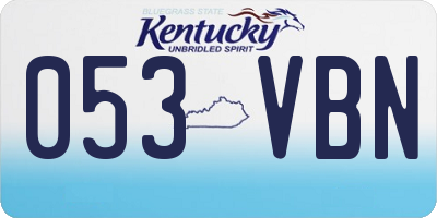 KY license plate 053VBN