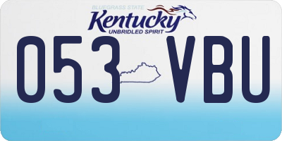 KY license plate 053VBU