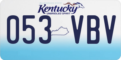 KY license plate 053VBV