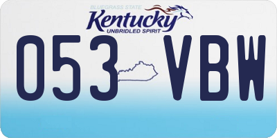 KY license plate 053VBW