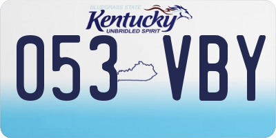 KY license plate 053VBY