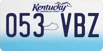 KY license plate 053VBZ