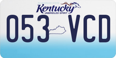 KY license plate 053VCD