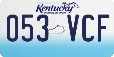 KY license plate 053VCF