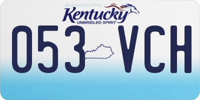 KY license plate 053VCH
