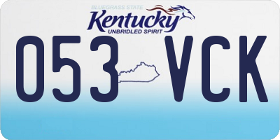 KY license plate 053VCK