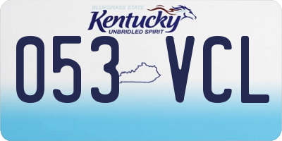 KY license plate 053VCL
