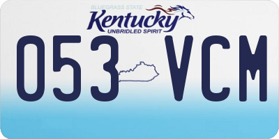 KY license plate 053VCM