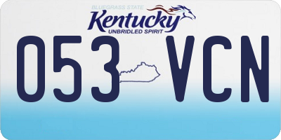 KY license plate 053VCN