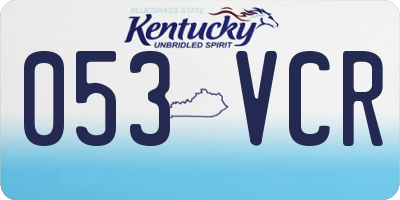KY license plate 053VCR