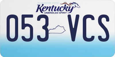 KY license plate 053VCS
