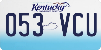 KY license plate 053VCU