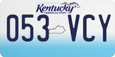 KY license plate 053VCY