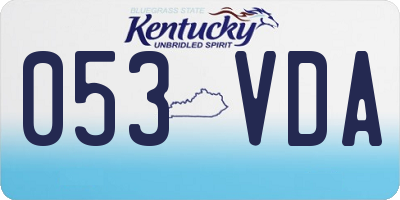 KY license plate 053VDA