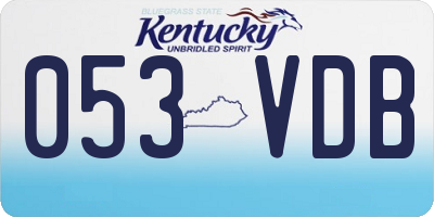 KY license plate 053VDB
