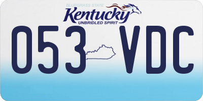 KY license plate 053VDC