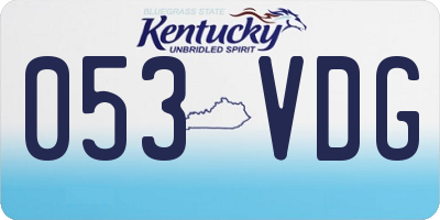 KY license plate 053VDG