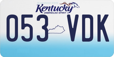 KY license plate 053VDK