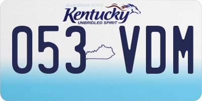 KY license plate 053VDM