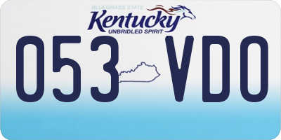 KY license plate 053VDO