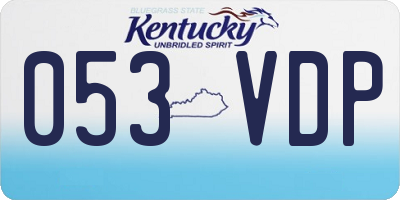KY license plate 053VDP