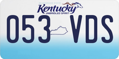 KY license plate 053VDS